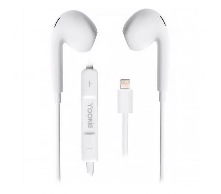AURICULAR YOOKIE EL03 C/CABLE LIGHTNING WHITE